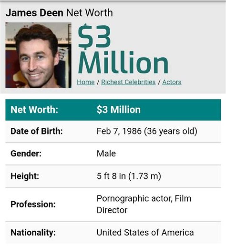 How Much Money Does James Deen Make? Latest James Deen Net Worth Income Salary